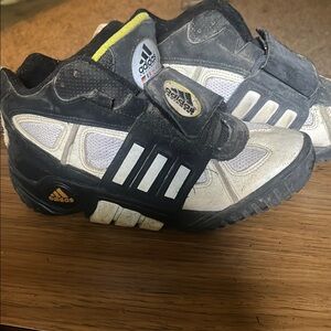 Adidas Black and White Sneakers with Velcro Closure